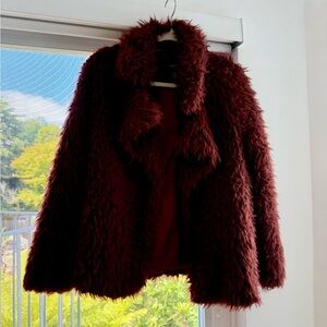 Vero Moda | Red Teddy Jacket Plush Faux Fur